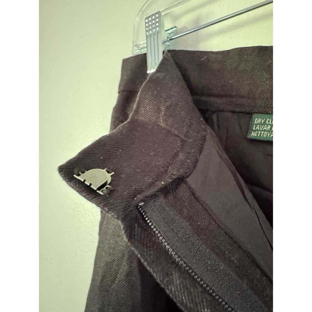 Ralph Lauren Black 100% Linen Pleated Straight Leg Lined Pants Women’s Size 10 - Picture 5 of 6